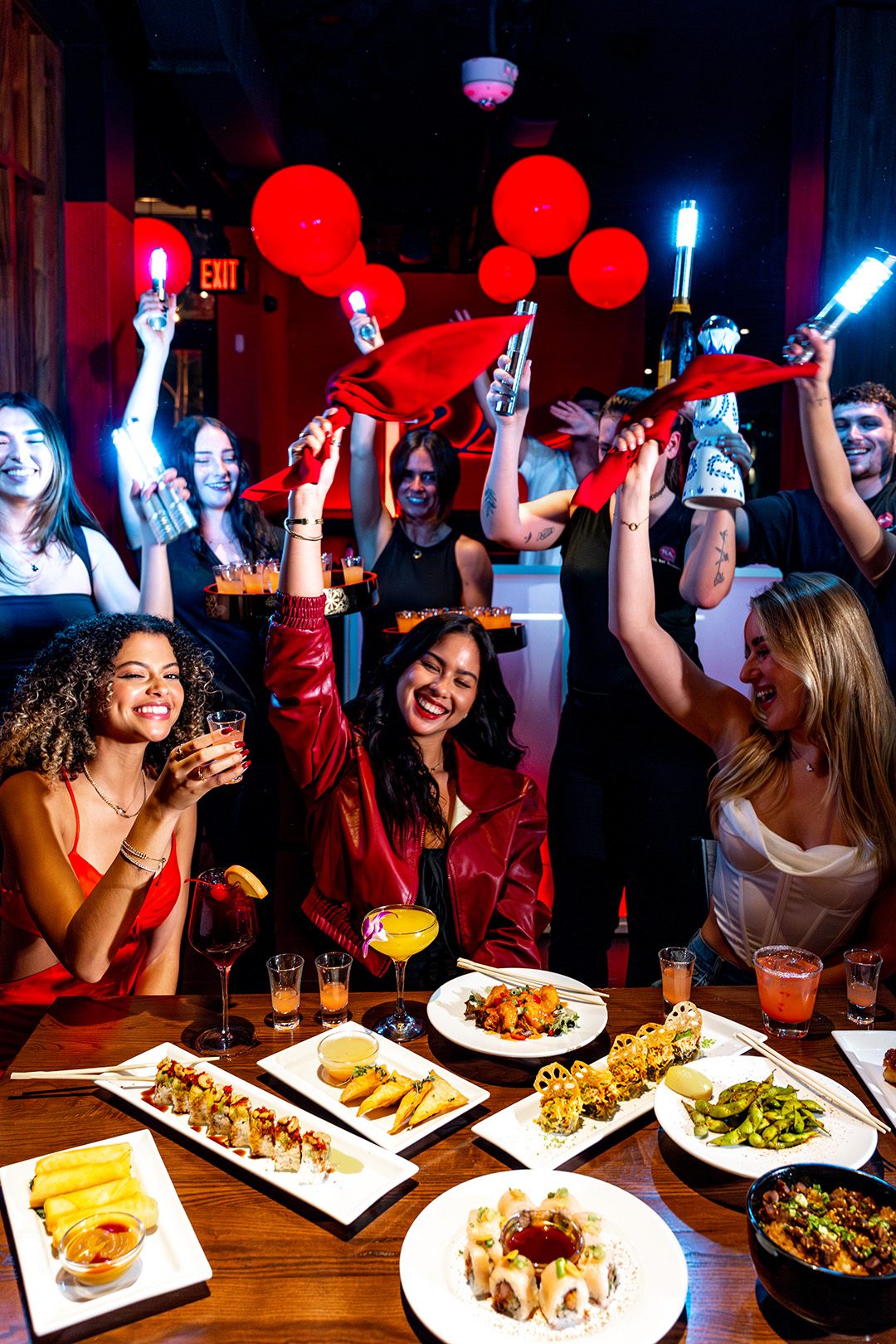 RA Sushi's iconic shot show.